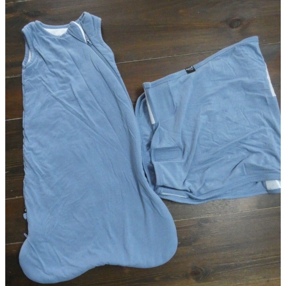 Kyte Baby XS 1.0 Tog Light Blue Sleep Sack & Wrap Swaddle Zipper Hook & Loop